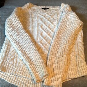Banana Republic Cream Crew Neck Sweater Textured Knit